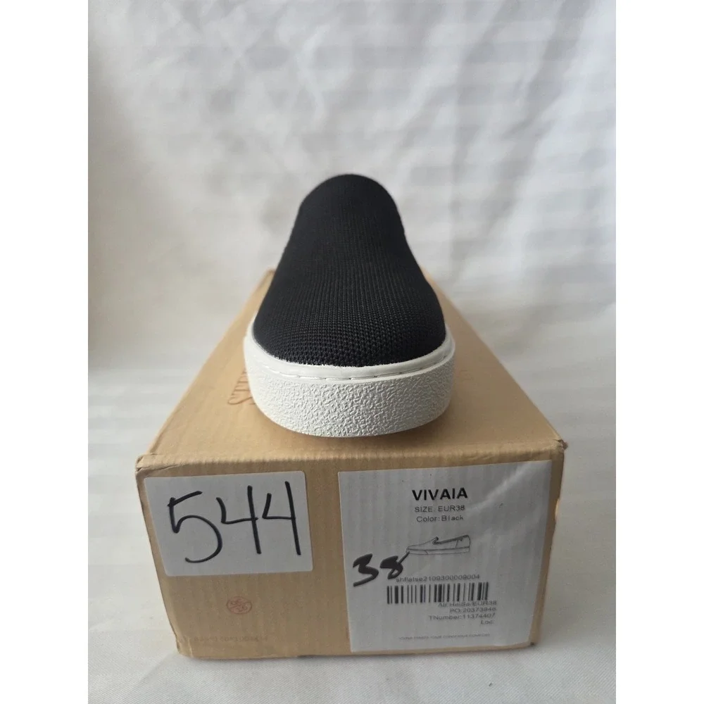 Vivaia Black Knit Slip On Sneakers Womens Sustainable Loafers‎ Size US 7